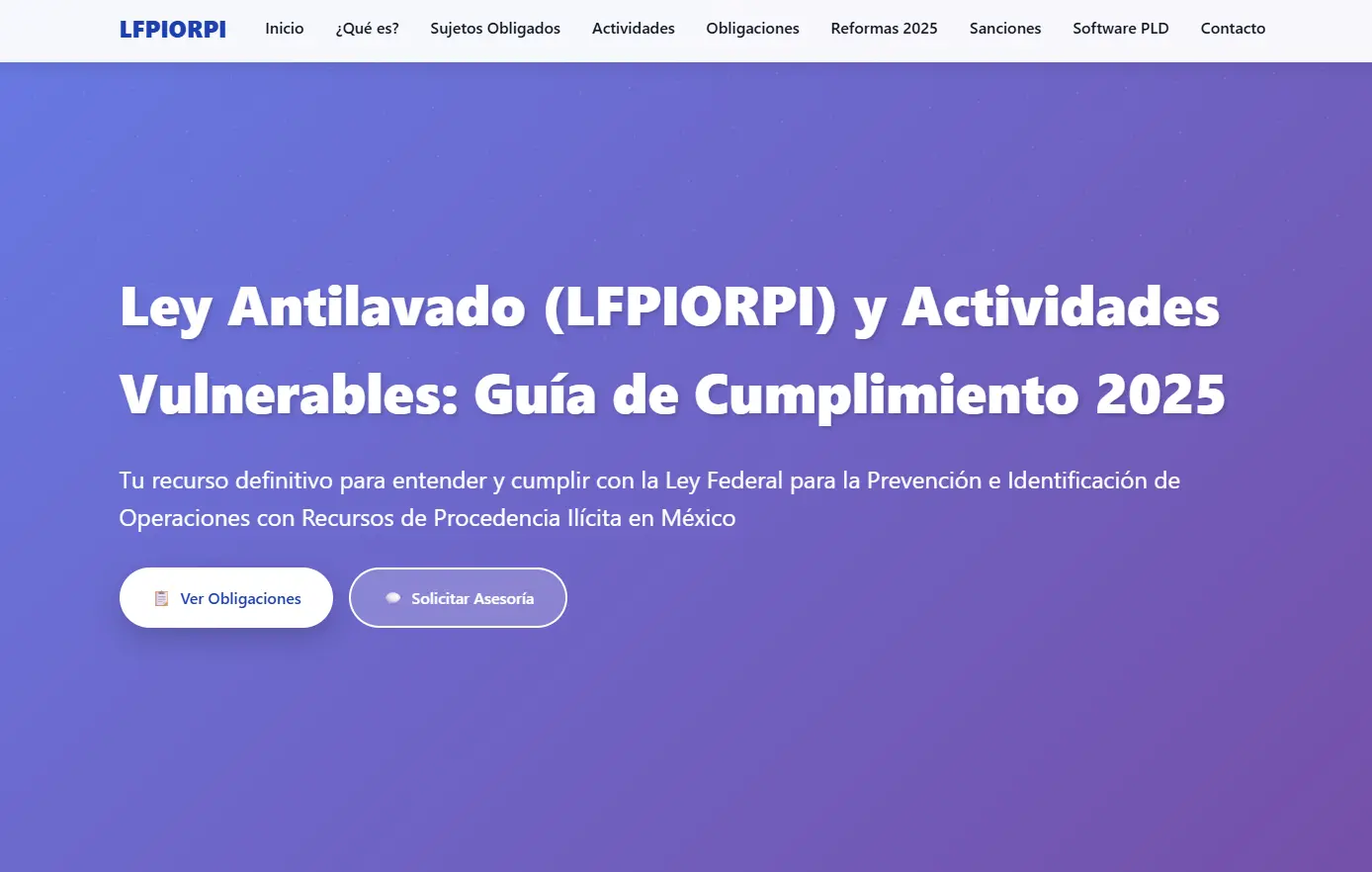 LFPIORPI - Ley Federal para la Prevención e Identificación de Operaciones con Recursos de Procedencia Ilícita